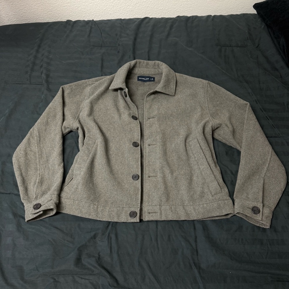 Abercrombie & Fitch Womens Wool-Blend Coat - Gray
